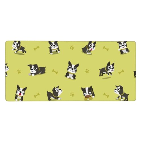 Tapis de souris grand format Boston Terrier pour un bureau d'ordinateur stylé