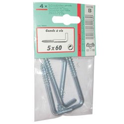 VYNEX 3101780311816 Zinc-Plated Screw Gate 4.5 x 60 CP:2, Grey, One Size