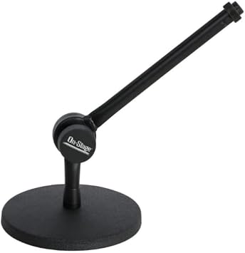 OnStage On-Stage DS300B Posi-Lok 7" Mini Desktop Microphone Boom Stand,Black