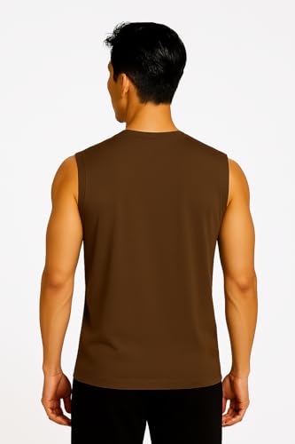 Image of JUGULAR Tank Tops Sleeveless T-Shirt for Men Gym Wear Vest Solid Stylish Round Neck Running for Sports Workout Fitness & Casual or Beach Wear