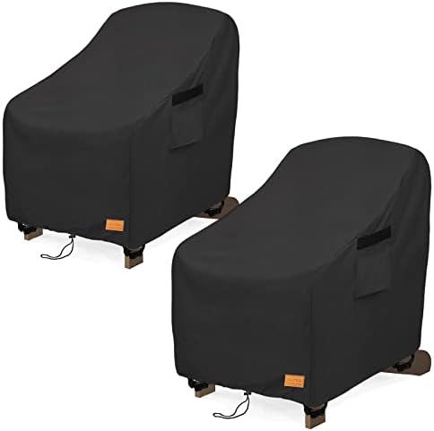 UNARK Outdoor Swivel Chair Covers,Outdoor Rocking Chair Covers(W 33 x D 35 x H 38.5 inches Black)Outdoor Rocker Covers Waterproof,Slipcover for Swivel Rocker Chair,Furniture Patio Rocker Cover 2 Pack