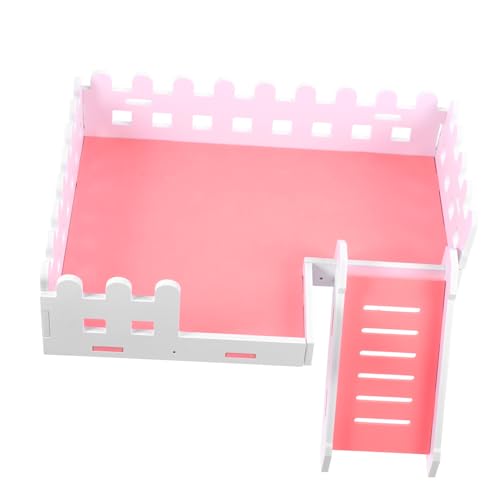 HOUDERCO ハムスター用はしご フェンス ラダー 無垢材製 耐久性プラットフォーム ペット用遊びおもちゃ 小動物用 クライミング遊び場 休憩スペース ハムスター リス ネズミ対応