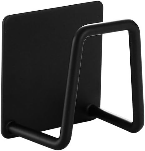 Soporte de esponjas de fregadero de acero inoxidable negro para cocina, estante de secado de drenaje autoadhesivo, ganchos de pared de cocina,