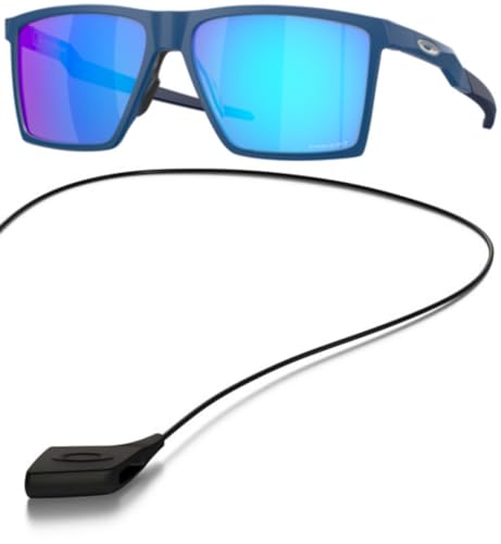 Oakley OO9482 Sunglasses Bundle: OO 9482 FUTURITY SUN 948203 Satin Ocean Blue/Prizm Sapphire Policarbonate Standard and Small Black leash Accessory kit2