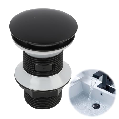 Bonde de Lavabo Universel, Bonde Clic Clac pour Évier, Bonde Lavabo sans Trop Plein, Bonde de Salle de Bain Pop-up, Mécanisme Pop-Up, pour Lavabos de Tous...