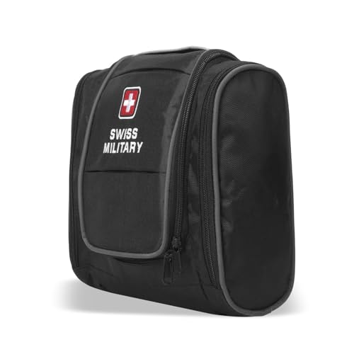 Swiss Military Unisex 5L Water-Resistant Toiletry Bag for Travel with Multiple Compartments, Quick Access Pocket, Durable Zippers, Organizer for Toiletries, Makeup and Essentials-Black 8 31inTNrKzDL