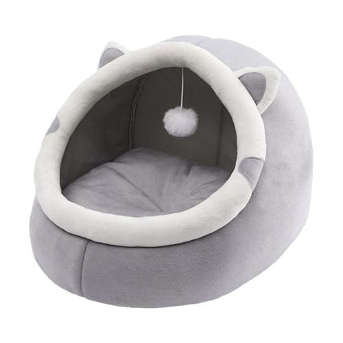 Teksome Linda Cama para Gatos,Cama para Dormir para Cachorros | Casa para Dormir con Almohadilla extraíble y Bola Piel para Gatos para Pasillo y jardín