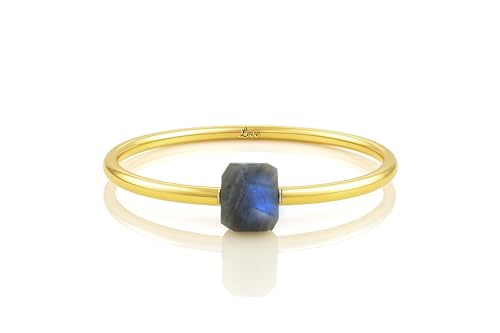 Bracelet tube en labradorite et or, l'accessoire en pierre naturelle pour sublimer vos tenues