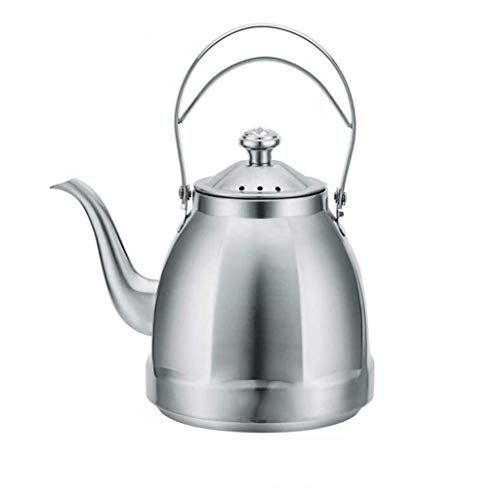 Kettle Potter 304 Edelstahlkessel Teekanne Gaskessel Pfeifkessel mit Klappgriff Induktionsherd Kleiner Kessel Flachboden-Teekessel Restaurant