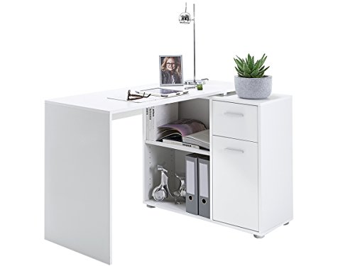 Preisvergleich Produktbild möbelando Schreibtischkombination Schreibtisch Eckschreibtisch Arbeitstisch Carmen (Weiß)