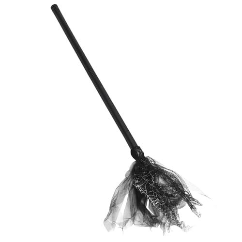 Holibanna Realistic Witch Cosplay Broomstick Detachable Plastic for Halloween Parties Stage Props Black