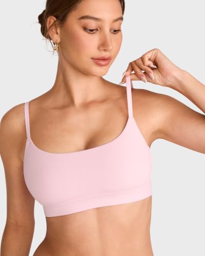 Image of INLYRIC Women's Cotton Bralette - Wireless Unlined Sleep Comfortable Seamless Cami Bra