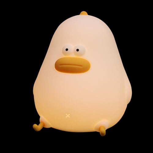 Beaupretty Lámpara Nocturna para Ñiño Recargable Usb, Luz de Silicona Cálida 4w Temporizador, Diseño Pollito Gordo, Luz Nocturna Habitación Infantil