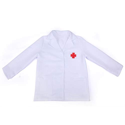 Leadtex- Pretend-Play Doctor Costume for Kids,Dress up Role Play Doctor Clothing with top,Pants,mask,Coat and stethoscopes.(Pink,3-4YRS) - Thumbnail 2