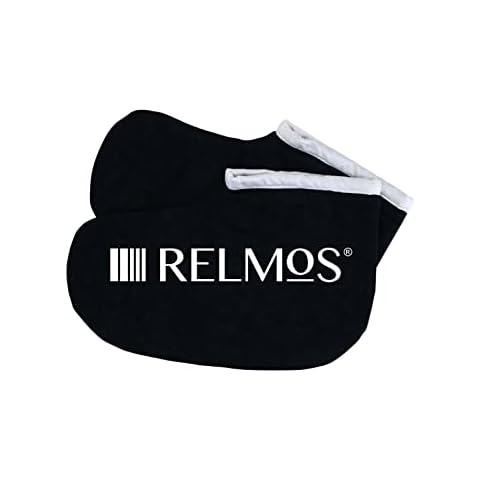 RELMoS Paraffin Wax Booties Feet Terry Cotton Socks Beauty Care Supplies for Heat Therapy Spa Bath Treatment Warmer Black (1 Pair) Cover