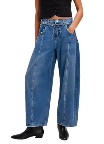Kedera Women's Baggy Boyfriend Jeans Vintage Wide Leg Barrel