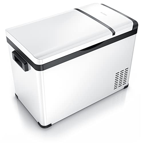 Brandson ECO Kompressor Kühlbox XXL - 30 Liter für Autofahrer - ECO Modus bis – 22°C - 12V 24V Kühlung - Weiß