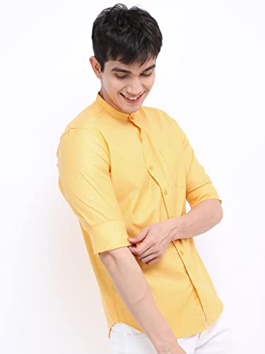 Image of KETCH Men Cotton Slim Fit Solid Full Sleeve Shirt