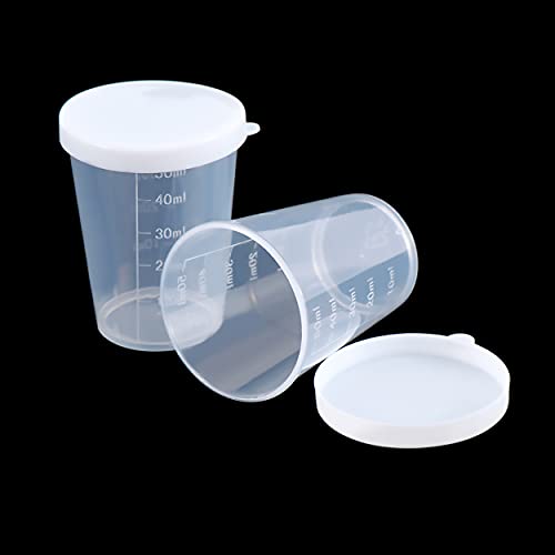 20 vasos medidores plásticos con tapa 50 ml miniatura 6