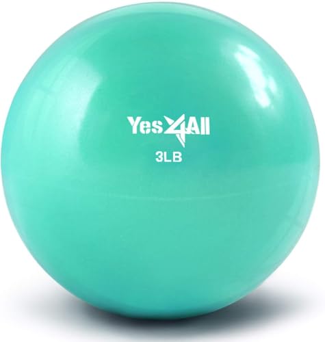 Image of Yes4All Weighted Toning Balls for Exercise, Soft Medicine Balls for Exercise, Pilates, Yoga, Balance, Flexibility, 2-10lbs