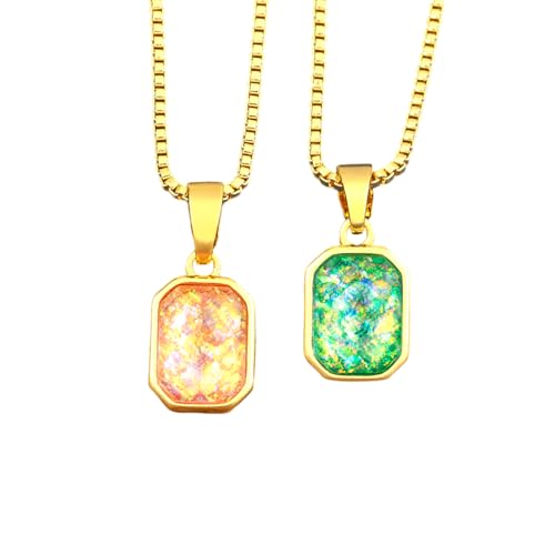 Collier pendentif opale de qualité et chaîne de pull plaquée or pour sublimer vos tenues