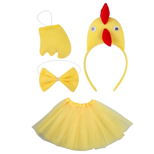 Penlimly Costume de Poule | Tenue De Poulet Rigolote,Accessoires Pour Halloween Noël Thanksgiving Avec Noeud Papillon Et Bandana