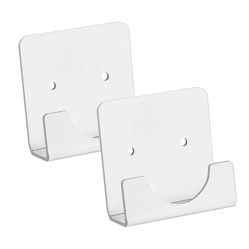 CTRLZS Acrylic Wall Mount Holder Bath Shower Curtain Pole Holder Shower Curtain Rod Holder White
