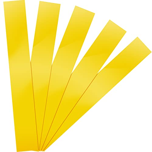 Fabbay 2 x 14 Inch 5 Pcs Zero Gap Woodworking Tape for More Accurate Cuts On Miter Saw Table Saw PVC Self Adhesive Strips for Positioning Wood Cutting Yellow