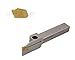 Accusize Industrial Tools 3/8'' x 1/2'' Heavy Duty Indexable Grooving/Parting Holder with 11 Gtn-2 Tin Coated Carbide Inserts, 2415-5022INS