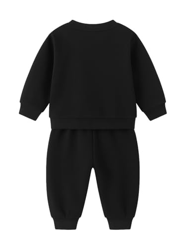 Image of Bold N Elegant Kids Fleece Lined Winter T-Shirt Jogger Set Warm Sweatshirt Pants | Stylish Astronaut Print Winter Co-ord Set for Infant Toddler Teedler Boys n Girls