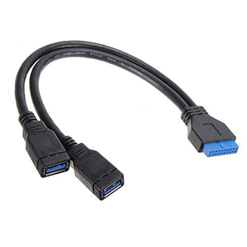 Chenyang FBA-U3-042 Usb 3.0 Front Panel Header 19/20Pin 1 Male To 2 Usb 3.0 Female Y Splitter Mainboard Header Port Extension Cable Adapter 20Cm thumb #6
