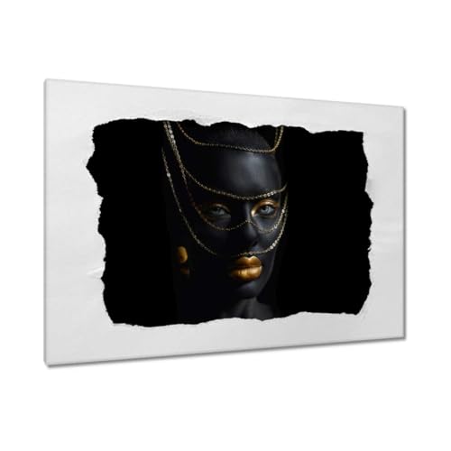Peinture imprimée sur toile toile tendue 120x80 cm motif The Lady Golden Look N° H8901M