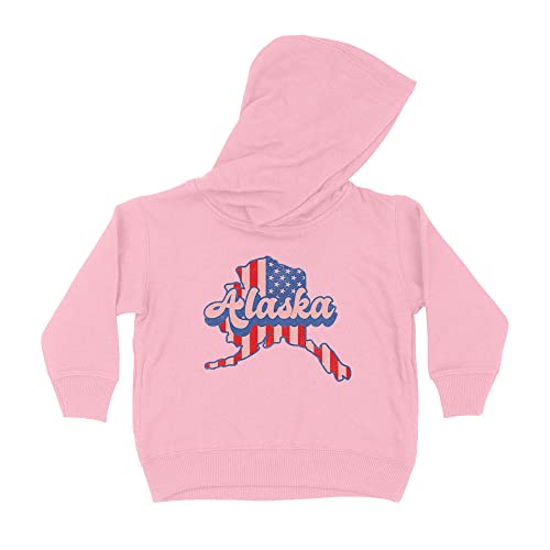 Patriotic Alaska Kids Hoodie Sweatshirt Toddler 5T Light Pink