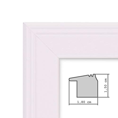 PHOTOLINI Bilderrahmen 20x20 cm Holz Weiß Landhaus-Stil, 3er Set Holz-Rahmen, Made in Germany, Echtglas, zum Aufhängen, mit Zubehör - perfekt für Familienfotos & Urlaubsbilder – Bild 4