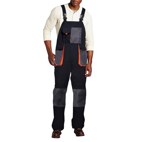 Salopette en jean pour homme à bretelles réglables et multipoches