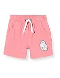 Der glitzernde einhorn-batch ist ein niedlicher Blickfang auf der Shorts. Kleine Herzchen auf dem Batch und am Ende des Tunnelzugs verzieren die mädchenhafte Applikation