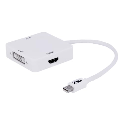 REY Adaptador OTG 3 en 1 Mini DP (DisplayPort) Thunderbolt a DVI (24+5), HDMI, VGA