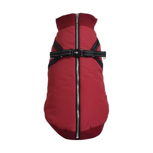 Manteau pour chien chaud bordeaux veste imperméable dos 36cm