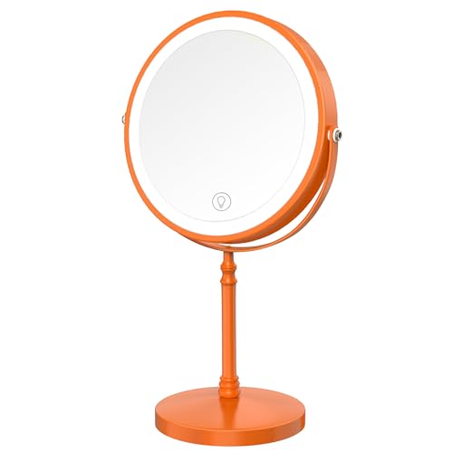Image of DEIOVWXS Makeup Mirror, Rechargeable Vanity Mirror with 3 Lights, 1X /10X