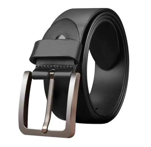 Men's cowhide pin-buckle alloy belt, perfect for casual pants