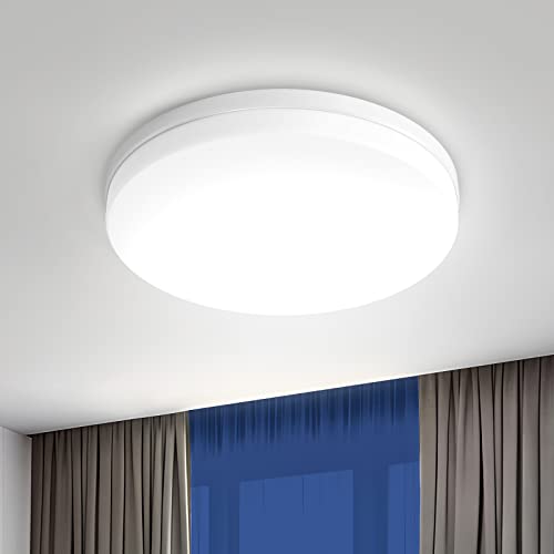 EASY EAGLE Plafon LED Redondo 36W, 6500K Lampara Led Techo 3600LM, IP44 Impermeable Luz Modern, Plafones para Cocina Baño Cocina Sala Dormitorio Balcón Pasillo Ø23CM Cover