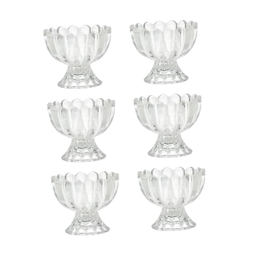 Veemoon 6 pezzi Bicchieri Dessert in Vetro Trasparente per Gelato Pudding e Frutta Resistente Caldo e Freddo Design Semplice e Facile da Pulire Contenitori Riutilizzabili per Dolci e