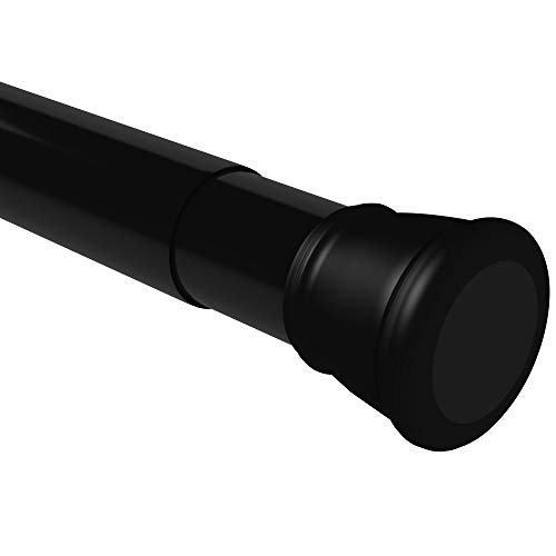 Image of Story@Home Curtain Rod 104-170 CM | Adjustable Curtain Without Drilling | Extendable Shower Curtain Tension Rod | Rustproof Metal Curtain Rod Pipe | Stable Spring Installation | Black
