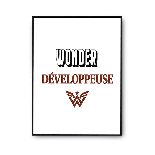 Poster Wonder Développeuse : une décoration murale humoristique idéale pour le bureau