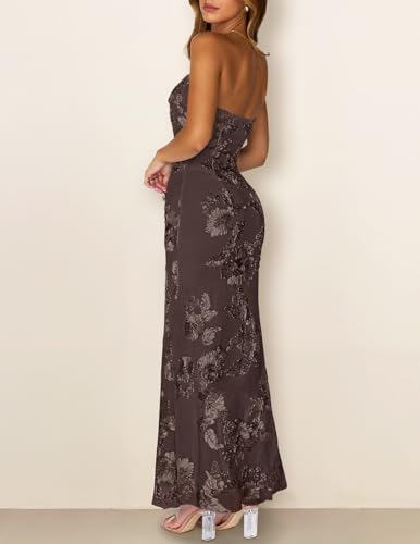 Image of MEROKEETY Women's Summer Floral Wedding Guest Cocktail Maxi Dress