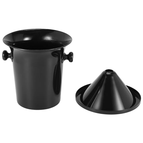 Wrtysully Escupita de Vino de PláStico Negro de Volcado de Vino - Tamaño EstáNdar con Cubeta de ChampáN con Embudo Negro
