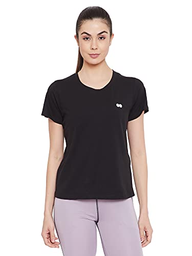 Image of Clovia Women's Cotton Comfort Fit Active T-Shirt