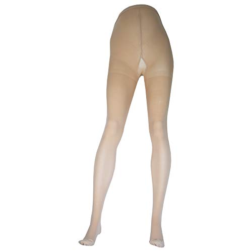 Image of Truform 20-30 mmHg Compression Pantyhose, Plus Size Women's Support Tights Hosiery, Beige, Medium