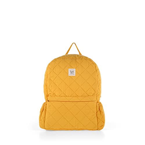FunnaBaby - Mochila de muselina, 35 x 42 x 4 cm, 100% algodón, suave, transpirable, impermeable, multifuncional, gran capacidad, bolso cambiador de maternidad, color coral, amarillo, L