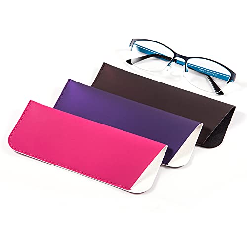 Image of TRIUMPH VISION Reading Glasses Pouch Eyeglass Sleeve Soft Case Slim 3 Pack | Alternative to Bulky Case Lightweight,Neoprene Lined Padded Protect Optical lens Slip in, Cute Pattern Portable for Daily Use